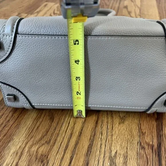 CELINE Gray Leather Drummed Grained Mini Luggage Tote Bag - Picture 6 of 11